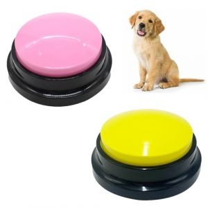 Buzzer Enregistrable Voix, Bouton Chien Communication, 2 Pièces Chien Entraînement Boutons, Buzzer Et Conversation Enregistrable, Jouets Interactifs Pour Chien, 30 Secondes D'enregistrement Vocal (charey, neuf)