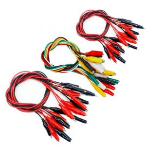 Senvenelec Lot de 30 pinces crocodiles &agrave; double t&ecirc;te de 53 cm - C&acirc;ble de mesure - Pince crocodile - Pince crocodile - 5 couleurs. (Senven-FR, neuf)