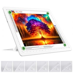 TOHETO Tableau lumineux A3 rechargeable avec support, bloc lumineux magn&eacute;tique super lumineux avec boutons lat&eacute;raux, bo&icirc;te &agrave; lumi&egrave;re sans fil pour le tra&ccedil;age et le dessin, table lumineuse LED sans fil (TOHETO FR, neuf)