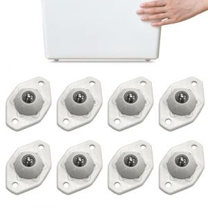 Mini Roulettes pour Meuble, Petites Roulettes de Meuble, Roulettes Universelles en Acier Pivotantes à 360°, Roulettes Plates pour Petits Appareils, Boîtes de Rangement (Blanc, 8 PCS) (HAI YING TENG DA, neuf)