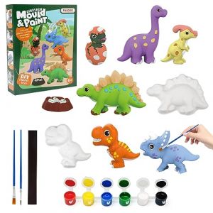 LEADSTAR Dinosaure Jouet, Enfant Moulage et Peinture Kit, Activites Manuelles pour Enfants, Créatif Cadeau Anniversaire Noël avec Moule Plâtre pour Enfants Garcon Fille 6 8 9 10 12 Ans (Vert) (Ling EU, neuf)