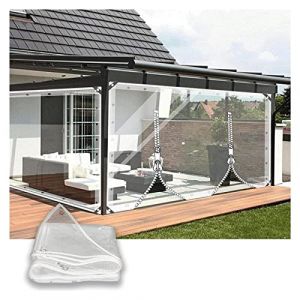 WZYJLyds Rideau Extérieur Imperméable, avec Porte Zippée Bâche Transparente Taille Personnalisable pour Facade Avant, Pergola, Cabana (shanxitongmu, neuf)