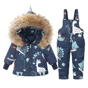 Combinaison de Ski Enfant Fille Combinaison de Ski ado Ensembles de Neige Doudoune à Capuche Ensemble 2pcs Veste de Ski + Salopette Pantalon Enfants Garçons Vêtements Fille 1-6 Ans Noel (⭐⭐⭐⭐⭐AEGJEGVD⭐⭐⭐⭐⭐, neuf)
