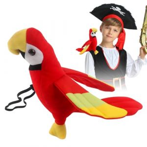 Perroquet Sur L'épaule En Peluche, Perroquet En Peluche Mignon Accessoire D'épaule, Accessoires Perroquet Pirate, Animal En Peluche De Perroquet Doux, Poupée Perroquet Pirate,Pirate Costume Accessoire (Treasures-EU, neuf)