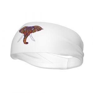 Bandeau de sport antidérapant en forme de tête d'éléphant avec de magnifiques bandeaux colorés peints à la main pour hommes et femmes, idéal pour la gym, le basket-ball, le yoga (ruianshihuichenjiayouzhanguanliyouxiangongsi, neuf)