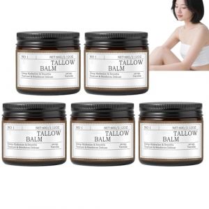 Crème hydratante et adoucissante pour le visage et le corps à base de saindoux – Hydratation intense, absorption rapide, texture non grasse, crème naturelle légère et nourrissante pour (5pcs) (TXYUE, neuf)