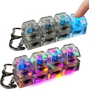 2PCS Fidget Porte-Cl&eacute;s Clavier Fidget Anti Stress Jouet, Clavier Jouet Antistress, 4 Boutons Claviers Clics Fidgets Toy, Porte-Cl&eacute;s ClavierAnti-Stress avec Lumi&egrave;re pour Adulte pour Soulager Le Stress (luyimeng, neuf)