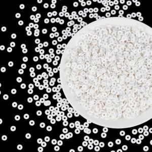 PH PandaHall 3000pcs Perles Heishi Blanches Perle Plate Blanche, 6mm Kit Bracelet Perle, Perles Intercalaires Perles Perles Plates pour Bracelet la Confection de Bijoux Colliers D’Été (PandaHall FR, neuf)