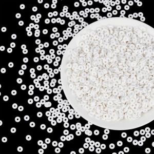 PH PandaHall 3000pcs Perles Heishi Blanches, 6mm Perles Plates Bracelet Perles Perles Intercalaires en Polymère Perles pour la Création de Bijoux Collier Bracelet (PandaHall FR, neuf)