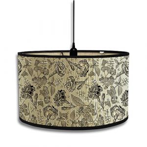 FANSU Abat-Jour en Tissu Classique Tambour Abat-jour, E&Eacute;l&eacute;gant Fleurs Remplacement Abat, Jour Fait &agrave; la Main, pour Lampe de Table, Suspension, Lampe de Chevet, Lampadaire (30x30x20cm,Noir) (JINBO, neuf)