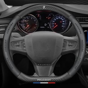 DADYM Couvre Volant Voiture pour Peugeot Expert 3 (III) V I 2016-2024,Microfibre Cuir Couvre Volant 38cm/15'' Antidérapant Respirant Couvre Protégé Volant Voiture Decoration Interieur (Saint Michel, neuf)