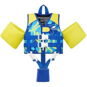 Gogokids Gilet de Natation pour Enfants avec Brassards Flottants, Gilet de Flottaison de Style Veste pour Tout-Petits avec Bretelles Ajustables pour Gar&ccedil;ons et Filles (2-6 Ans) (KunTee, neuf)