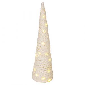 URBNLIVING Cônes de Noël lumineux à DEL en forme de pyramide avec guirlande lumineuse, décoration d'intérieur (blanc avec paillettes, 80 cm) (Panorama Stores, neuf)