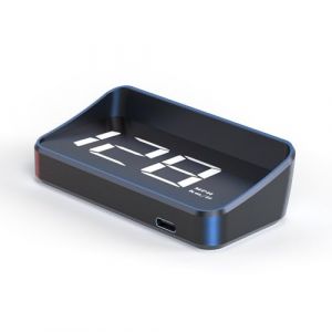 AMHVMU Écran HUD Head Up pour voiture, projecteur de pare-brise M2, GPS affichage numérique MPH, compteur de vitesse sans fil, connexion USB Plug and Play pour toutes les voitures (AMHVMU, neuf)