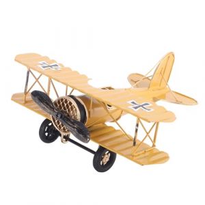 Lybunair Délicat Vintage Rétro Avion Artisanat Biplan Artisanat pour La Décoration De La Maison Ornement De Café (Amarillo) (Jiemaitte, neuf)