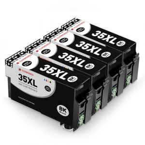 Clywenss 35XL 35 XL Cartouches d'encre Noir Multipack Compatibles avec Epson Workforce Pro WF-4740 WF-4730 WF-4725 WF-4720 WF-4740DTWF WF-4730DTWF WF-4725DWF WF-4720DWF Imprimante, Lot de 4 Noires (Yongyu-1, neuf)