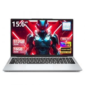 Ordinateur Portable 15.6 Pouces avec Core i3 1005G1 Processeur, Win 11 PC Portable 16Go DDR4 RAM 512Go SSD avec Clavier Rétroéclairé, Laptop 1080P FHD IPS Wi-FI6, BT5.0, Type-c, USB3.0, HDMI, 6000mAh (MUNPAUOC S.R.L., neuf)