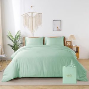 bienDo Housse de Couette 200x220, Parure de Lit Adult, Bambou-Soie V&eacute;g&eacute;talienne, 2 Personnes, Douce, Soyeuse et Rafra&icirc;chissante (bienDo, neuf)