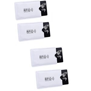 WOO LANDO Lot de 4 &eacute;tuis de Protection RFID & NFC pour Cartes de cr&eacute;dit, Carte bancaire, Carte d'identit&eacute;, Carte bancaire, 100% Pochettes de Cartes de cr&eacute;dit (WOO LANDO, neuf)