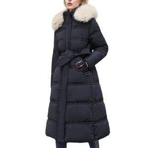 tinbarry Femme Longue Manteau Doudoune Manteau D'hiver Avec Capuche Manteau &eacute;pais Matelass&eacute; Parka Chaude Coupe-vent Avec col En Fourrure Manteau Zipp&eacute; Hiver (Ruidian8, neuf)