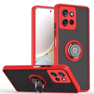 EASSGU Coque pour Motorola Moto g15 / Motorola Moto g15 Power (6.72" inches), Ring Stand Clear Etui, Antichoc, Dropproof TPU Silicone Bumper Phone Case - Rouge (EASSGU, neuf)