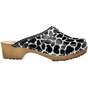 ESTRO Sabot en Bois Femme - Sabot Femme Cuir Confort Sabots Bois Sabots en Cuir CDL01 (CDL06 Blanc/Noir, 38) (ESTRO&trade;, neuf)