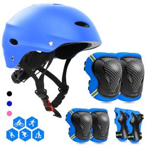 FAYITING Casque Genouillères Enfant Ensemble de Protections, Kit de Protection Roller Enfant, Casque Ajustable Coudières Genouillère Protège-Poignets Ensemble de Protection Enfant (FAYITING STORE, neuf)