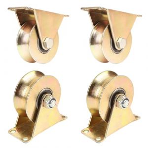 4 Pi&egrave;ces Poulie de Levage Mouflage, Roulette Rail Portail Coulissant, Roulette de Levage, Roue Simple Gorge U pour Cordes, Machines Industrielle, Portail Coulissant, 200kg (30mm-4 Pi&egrave;ces) (Yingze Zaowu Taoci Youxiang Gongsi, neuf)