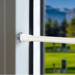 Venwemong 2 Pi&egrave;ces Tringle Rideau, Sans Percage, Extensible, Blanc, 80-120CM (LIEUR, neuf)