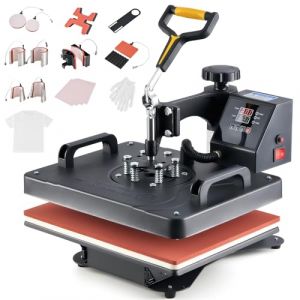 CREWORKS 11 en 1 Presse à Chaud 38x30cm 1250W Machine Transfert de Chaleur Polyvalente avec Panneau de Contrôle Digital pour T-Shirt Mug Chapeau Assiette Casquette Chaussure Stylo Baseball (YOUYU Store, neuf)