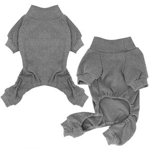 HuaLiSiJi Pyjama Chien Pyjama Animaux Chien Léger Confortable, Extensible et Coquet, Facile à Mettre et à Enlever Convient Aux Chiens de Petite et Moyenne Taille (Large, Gris) (HuaLiSiJi, neuf)