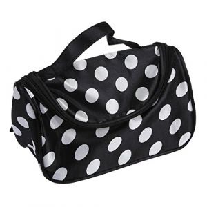 TYREE Black Zipper Sac Cosmetique Trousse de Toilette Trousse de Maquillage Sac a Main avec des Motifs de Points (taizhatingdianzishangwu, neuf)