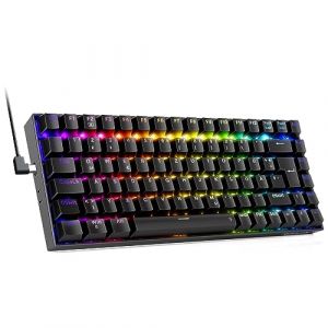 Redragon Clavier de jeu mécanique, clavier mécanique RVB 75 % avec commutateurs linéaires rouges remplaçables à chaud, 85 touches programmables QWERTZ Layout Tastaur K629 (PAIPE MECAD, neuf)
