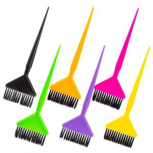 NIYANGLE 6 Pièces Brosse à Teindre Cheveux Outils de Coloration pour Salon Pinceaux de Orange Noir Jaune Rose et Vert Accessoires de Coiffure Pratiques pour Coloration Diy et (Telinei, neuf)