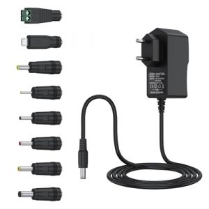 Adaptateur Secteur 5V 2A Chargeur ' AC220V 230V &agrave; DC5V 2000mA 1500mA 1000mA 500mA Pilote d'alimentation 8 adaptateurs de Prise CC Convertisseur 5 Volts AC DC sans Fil (Noir) (XingDTX, neuf)