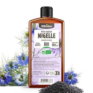 Huile de NIGELLE Bio 150 ml - Natureen | Planète au Naturel - Pure, Naturelle et Pressée à froid - Alimentaire - Cheveux, Corps, Ongles (123PLANTES, neuf)