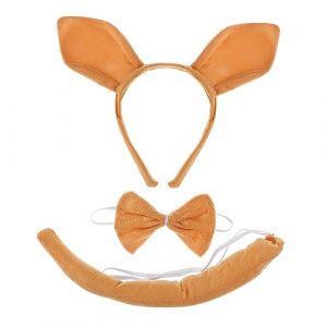VALICLUD 1 Ensemble Costume Kangourou Nœud et Queue Accessoires Déguisement Animal pour Adultes et Parfait pour Cosplay Halloween et Fêtes Thématiques (Sudersana, neuf)