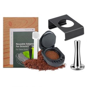 FOXNSK Rcapsule Dolce Gusto Reutilisable, Rechargeable Caf&eacute; Capsule Adaptateur Caf&eacute; G&eacute;lules Convertisseur avec 41mm Alt&eacute;rer et Adaptateur Support Compatible pour Piccolo XS/G&eacute;nio S/GDE 305 (JIAYI UK, neuf)