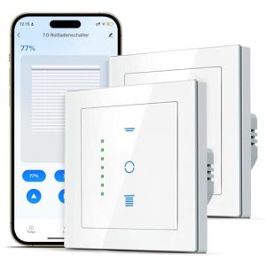 SMARTERCURRY WiFi interrupteur de volet roulant, [7 Gen] minuterie de volet roulant intelligente, contrôle volets roulants/stores/auvents, compatible avec Alexa/Google Assistant, 2 pièces | Blanc (CURRYSMART Store, neuf)