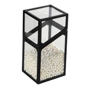 TOPPERFUN Seau Porte-pinceaux de Maquillage D&eacute;coratif avec Perles Rangement Cosm&eacute;tique Transparent pour Bureau Design &Eacute;l&eacute;gant et Compact pour Maison et Dortoir (Linuya, neuf)
