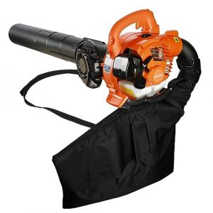 Souffleur Aspirateur de Feuilles Thermique 2 en 1 &agrave; Essence 26cc, Souffleur &agrave; Gaz 2 Temps, Moteur Puissant 0,7kW, Aspirateur de Feuilles et D&eacute;bris, Id&eacute;al pour Jardin, Neige, Poussi&egrave;re (Orange) (Monterey, neuf)