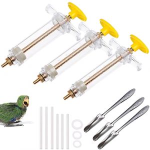 LuXianYS Lot de 3 Seringue d'alimentation Tubes d'alimentation pour BéBé Oiseaux Seringue d'alimentation à La Main pour Perruches, Perroquets, Animaux de Compagnie - 10ml, 20ml, 50ml (LuXianYS, neuf)