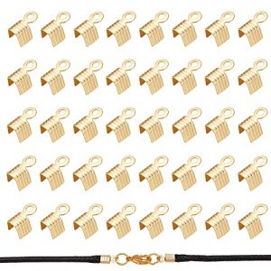 UNICRAFTALE 100 pièces Extrémités de Cordon Embouts de Cordon Acier Inoxydable Embouts à Sertir Fermoir Attache Bracelet Embouts Caches Nœuds pour Bracelet Collier Fabrication de Bijoux (ENBISI EU, neuf)