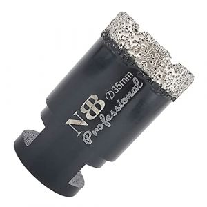 NBB Scie cloche diamant brasé sous vide avec M14, pour le forage à sec ou humide de manière professionnelle sur porcelaine dure, céramique, carrelage, granit, pour meuleuse d'angle (Dia.35mm) (EASTAR SUPER HARD TOOLS S.L., neuf)