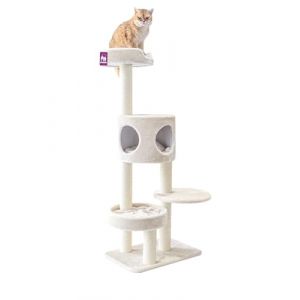 Petrebels Residence Arbre &agrave; chat avec grotte pour chats de petite et moyenne taille, 142 cm de haut, beige/cr&egrave;me (Petrebels, neuf)