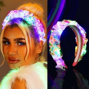 Fashband Bandeau lumineux Bandeau de cheveux LED Cerceau tressé lumineux Accessoires de cheveux pour la fête d'Halloween pour les femmes et les filles (Fashband, neuf)