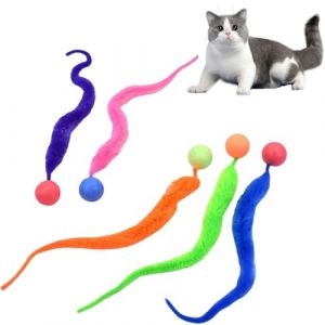 Lot de 5 balles mobiles pour chat,Balle Rebondissante Chat Balle &agrave; Queue Longue Jeux Chat,ouet rebondissant amusant pour chat,Jouet interactif pour chat,Jouet pour chat de tous &acirc;ges (Newbilty OU, neuf)
