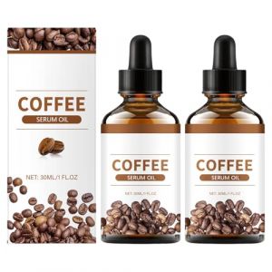Huile de sérum au café, huile de café naturelle pour les soins de la peau et des cheveux, massage, rajeunissante et raffermissante, anti-rides et éclaircissante, raffermit la peau délicate (2pcs) (henanningmeng, neuf)