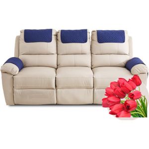 Housse D'appui-Tête pour Meubles, Housse D'accoudoir, Canapé 2/1/3 Places avec Accoudoirs Housse de Protection pour Appuie-Tête de Chaise Inclinable (Color : Navy Blue, Size : 5 Pieces(1xpocket)) (MOSIED, neuf)