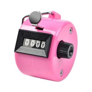 Compteur manuel &agrave; 4 chiffres pour comptage de flux de personnes, contr&ocirc;le de la foule, &eacute;v&eacute;nements de s&eacute;curit&eacute;, points de contr&ocirc;le, &eacute;coles, festivals, lieux de sport, m&eacute;canique portable (rose) (feiniweest, neuf)